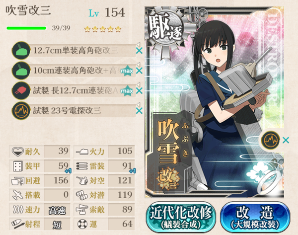 【艦これ】当たり前のように火力100超えてるけどもう重巡と変わらんじゃん