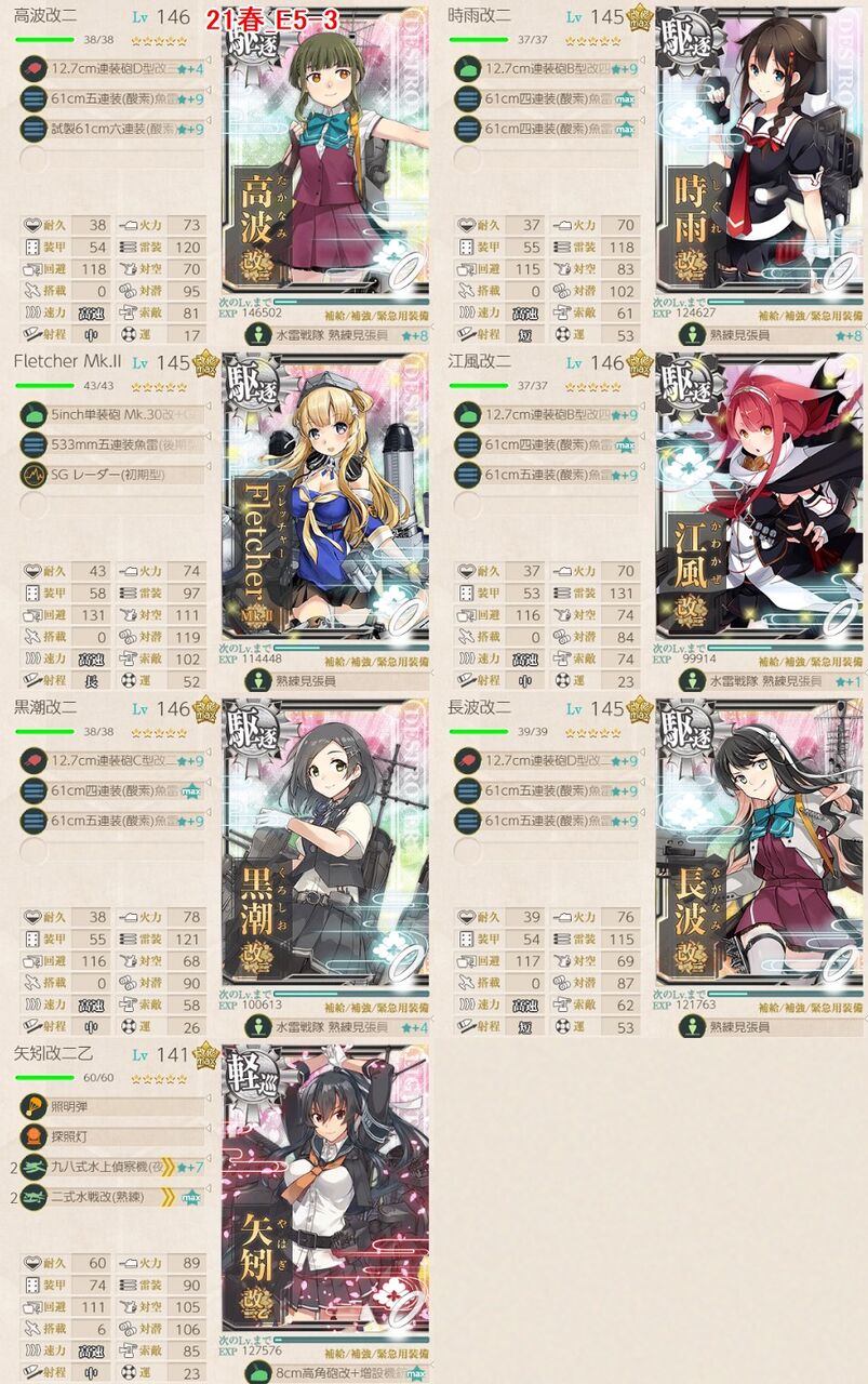 艦これ 高波改二は5 3メンバーになりそうな感じ 2chゲームまとめアンテナ