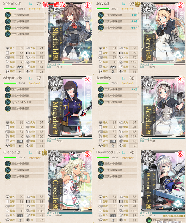 【艦これ】E5の対潜レベリング用に装備調整してるんだけど・・・