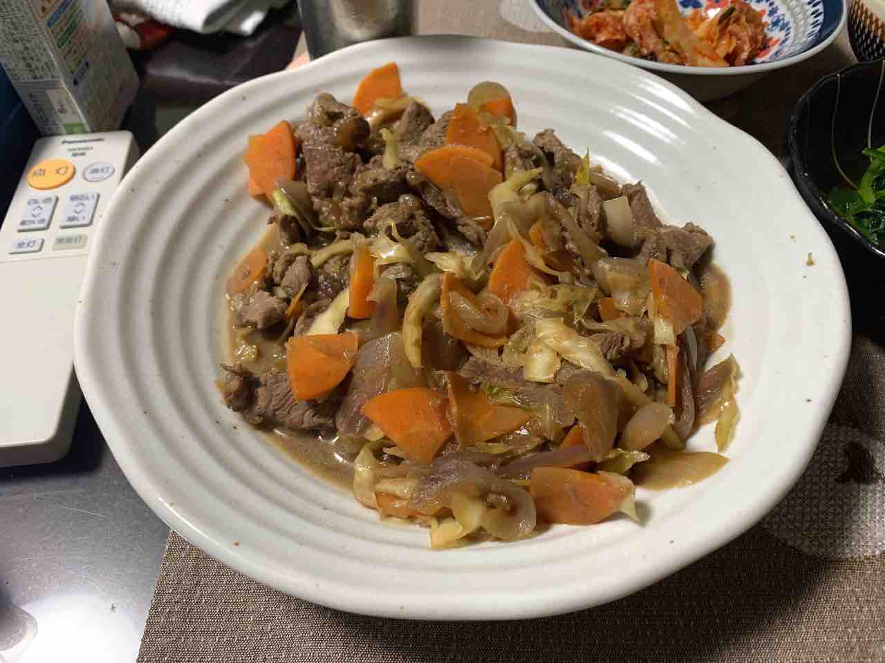 牛肉炒めとほうれん草のおひたし Music Lab Diary