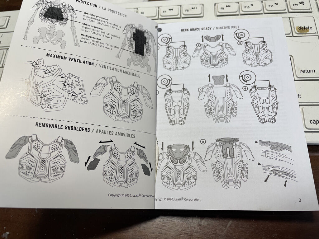 Leatt 6 5 チェストプロテクターの前後プレートについて たにし大記録
