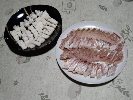鯛のハモの刺身