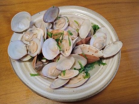 小玉貝酒蒸し