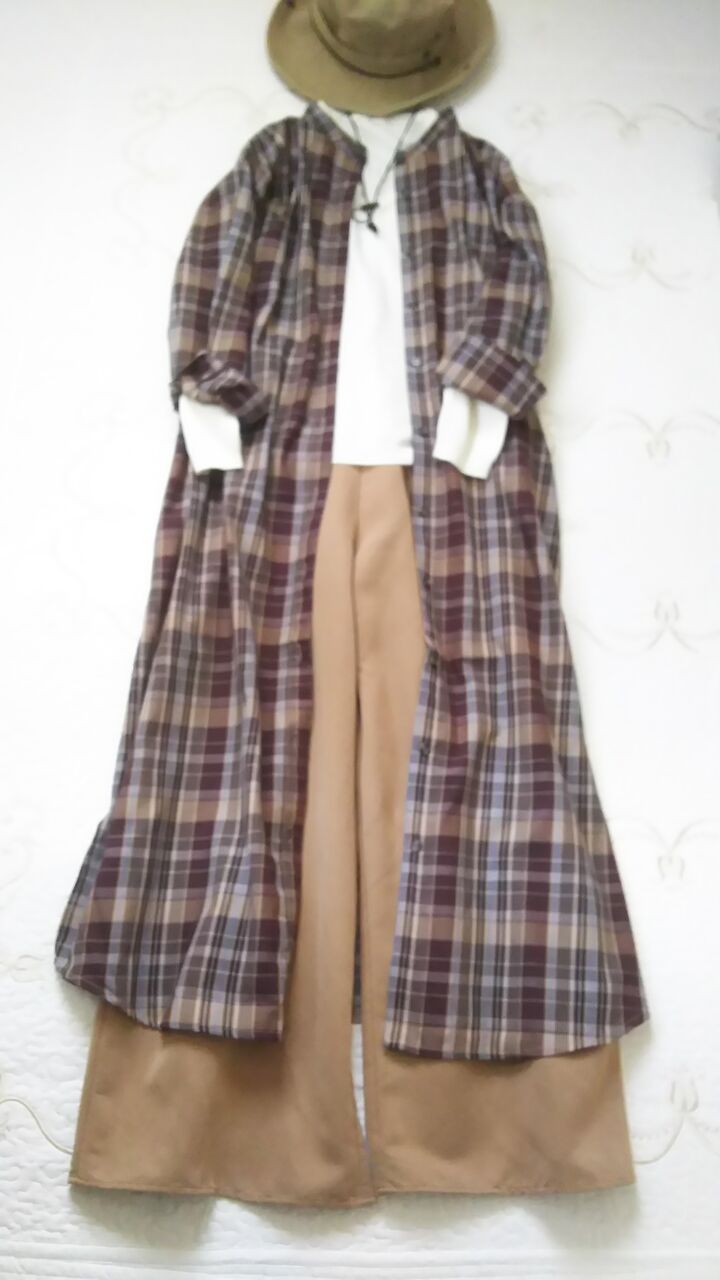 シックデザインシャツワンピース