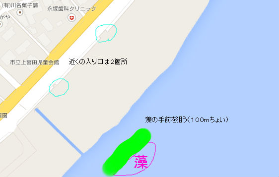 三浦海岸 津久井浜 のキス釣りポイント 2014年6月20日 たのっちのぶろぐ