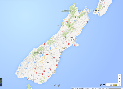 140905 ニュージーランド南島 地図