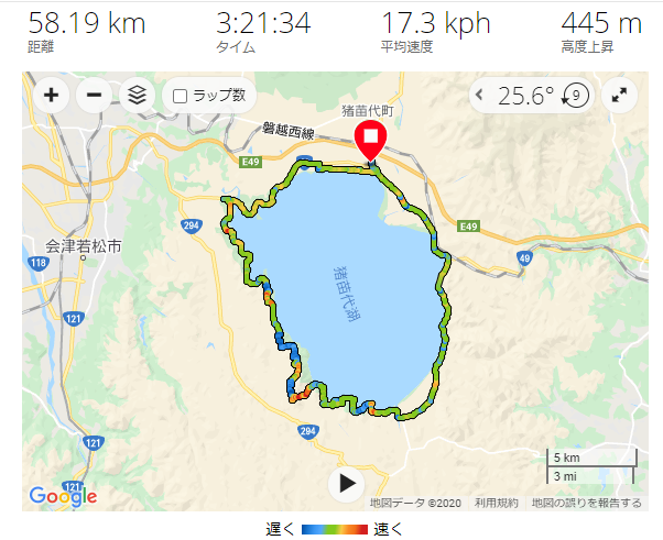 年8月30日 猪苗代湖をロードバイクで一周 イナイチ 58 19kmをしました ぶらり旅