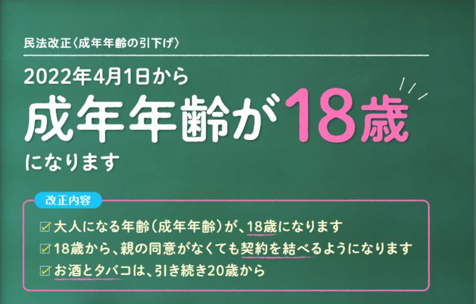 成人年齢引き下げで18歳