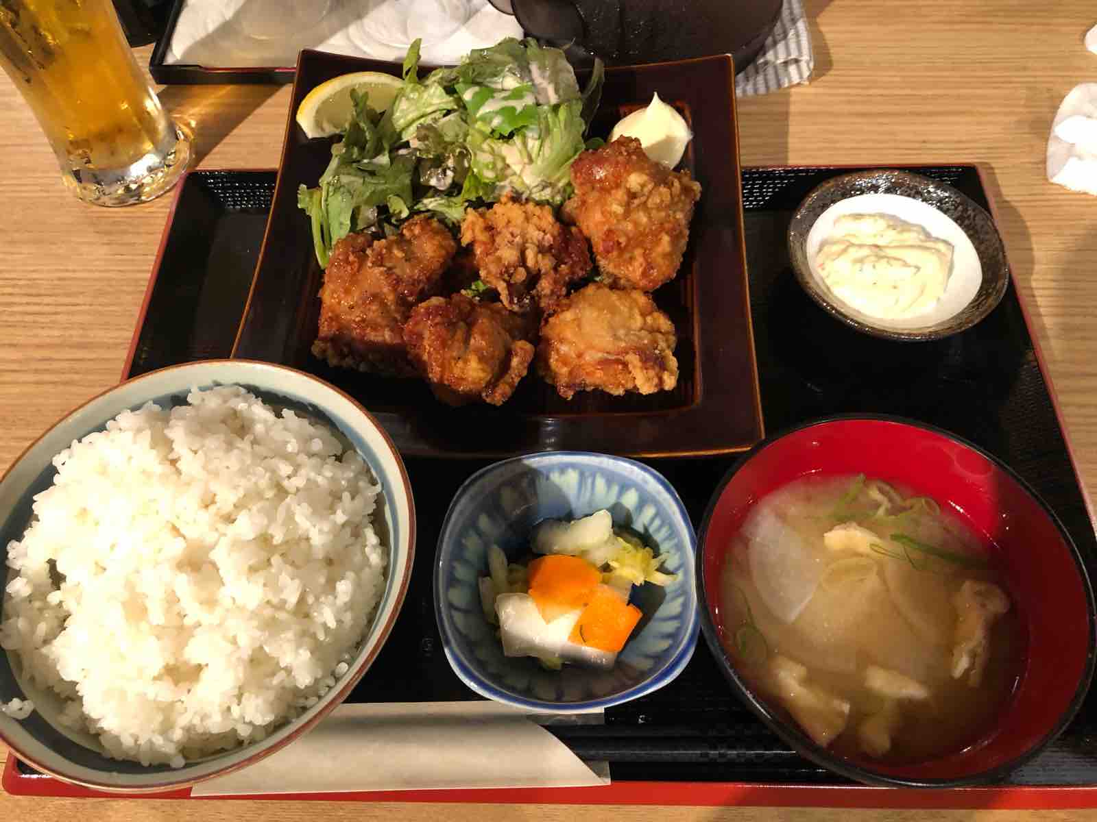 渋谷の空から ランチビールと唐揚げ定食 ご飯大盛り フシ穴の眼 スポーツ疾風怒濤編