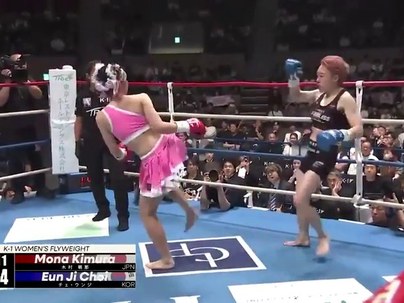 【海外の反応】K-1のチュンリー木村萌那の蹴りが速すぎてガード不能　「顔面で全部受ける戦法は大胆」「現実版ストリートファイター」