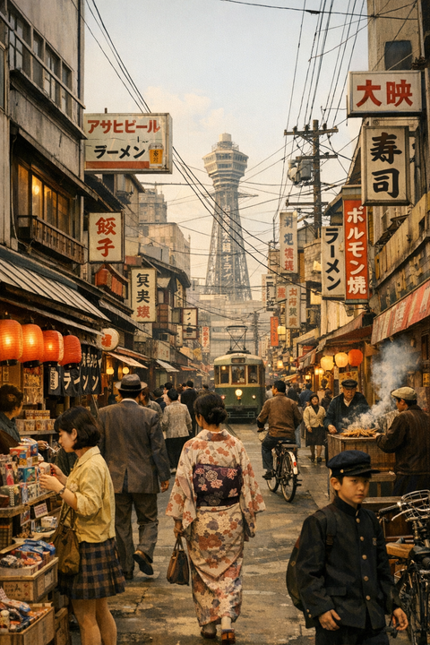 昭和大阪の街並み