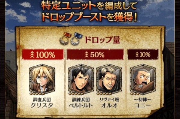 ゲキタク 奮闘 訓練兵34班 復刻 概要 進撃の巨人tactics ゲームいろいろ 人生いろいろ ﾌｫｰﾄﾅｲﾄ ﾏｲｸﾗetc