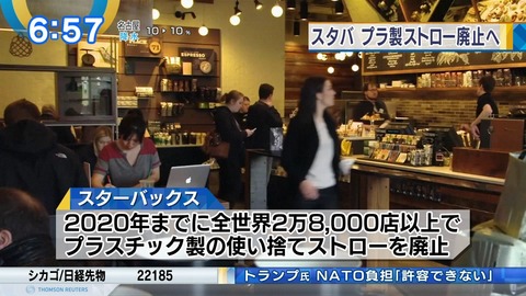 スタバ プラ製ストロー廃止