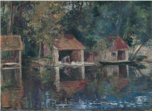 絵画　アルルの洗濯場　水彩画 グレーの洗濯場 / 浅井忠 : Taro 好きな絵画など…