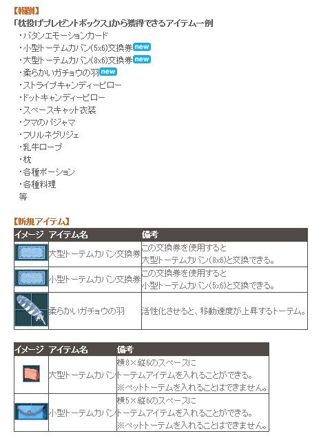 枕殴りイベント報酬一覧