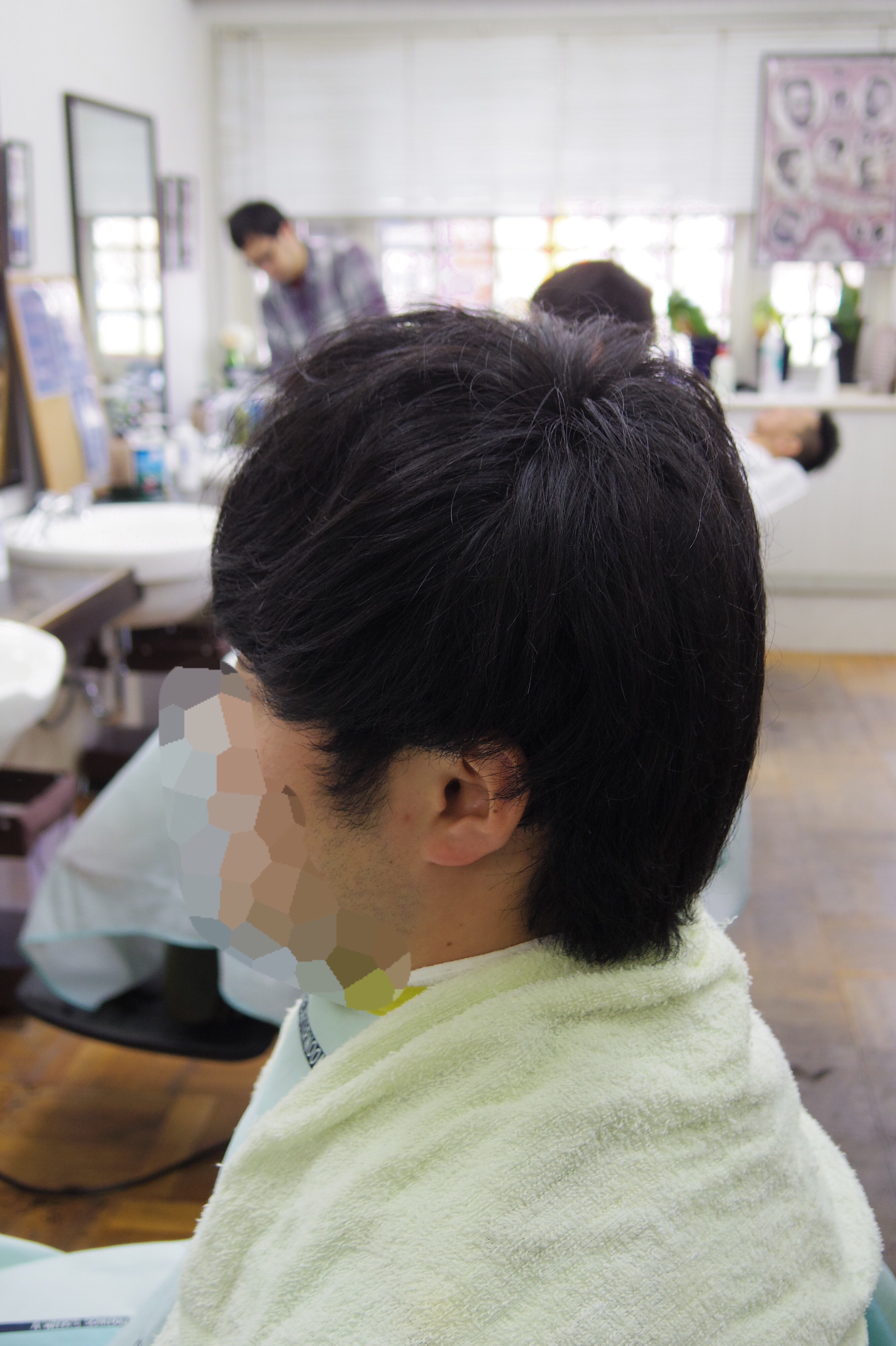 髪型 くせ毛絶壁フォロー サイドツーブロックのえりあしスッキリ メンズカットメンズヘア 府中調布のbarber フェードカット 短髪 メンズショートが得意 Tashiro Mix Hair 武蔵野台白糸台