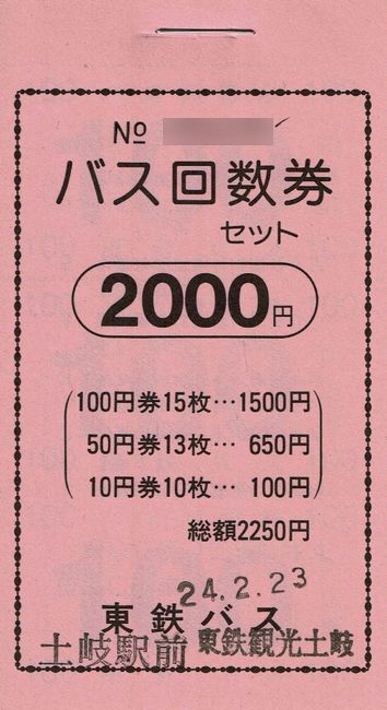 東濃鉄道 3 （セット回数券） : 叩け！マルス