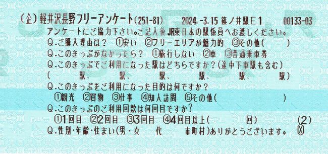 軽井沢・長野フリーきっぷ : 叩け！マルス