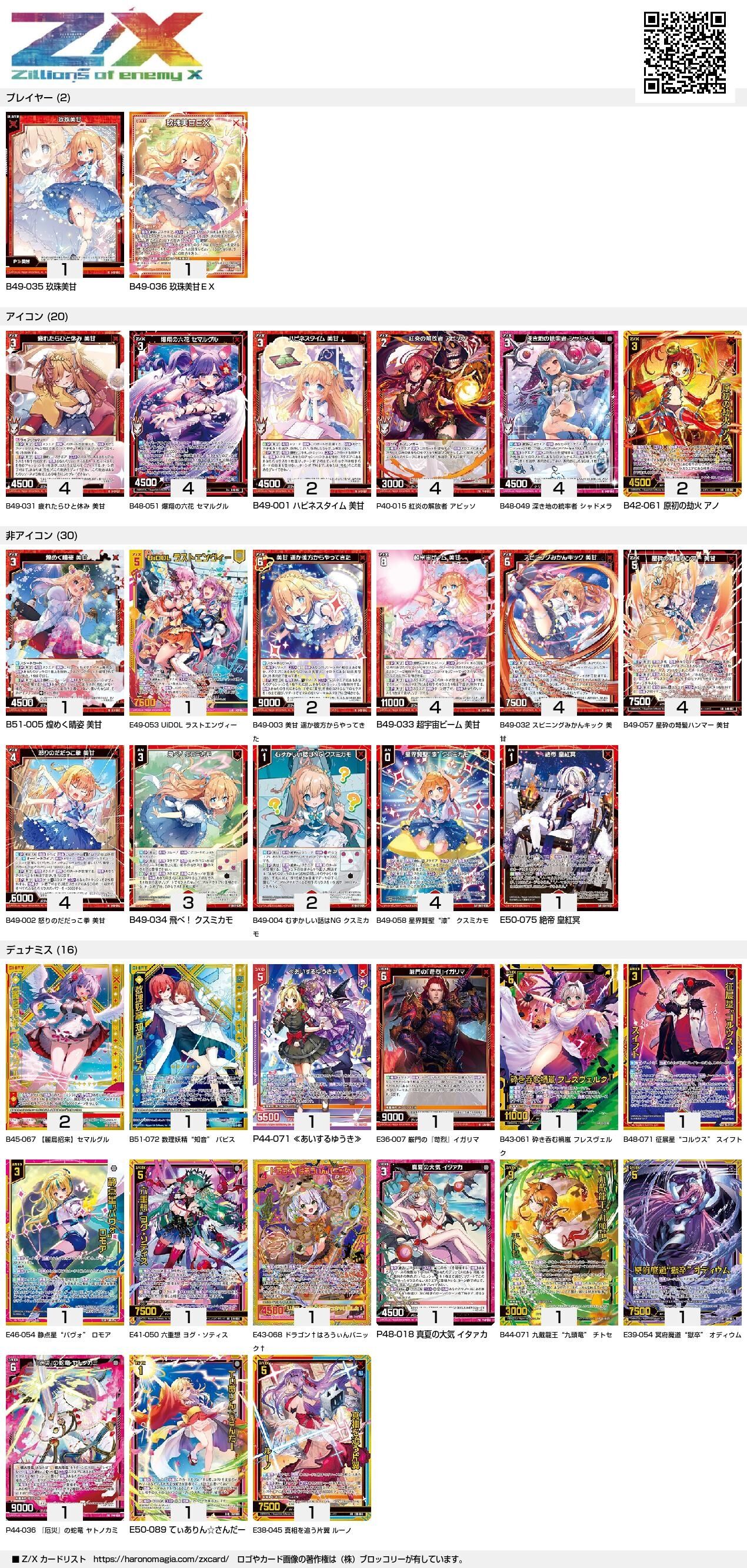 マニフェストデッキ Z/X】美甘で往く!第4回カナリア杯【CS参加録】 : リソース5色4
