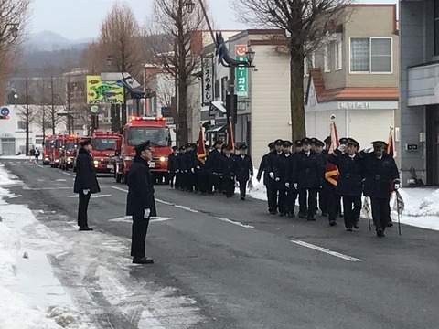 180105むかわ町穂別の消防出初め式