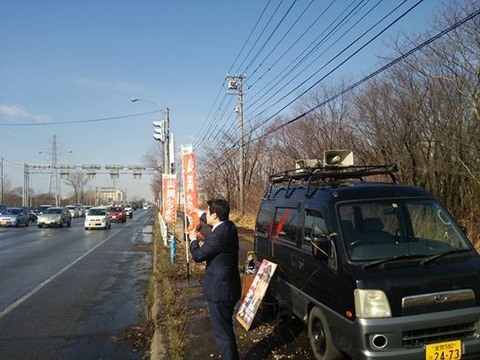 160411朝街宣@沼ノ端
