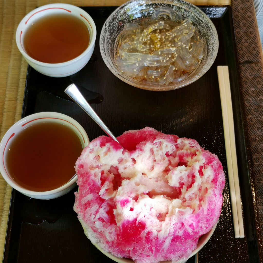 京都清水寺食べ歩き外食グルメ 舌切茶屋でかき氷 ところてん 黒蜜 を食べてみた 大阪グルメタクシードライバー