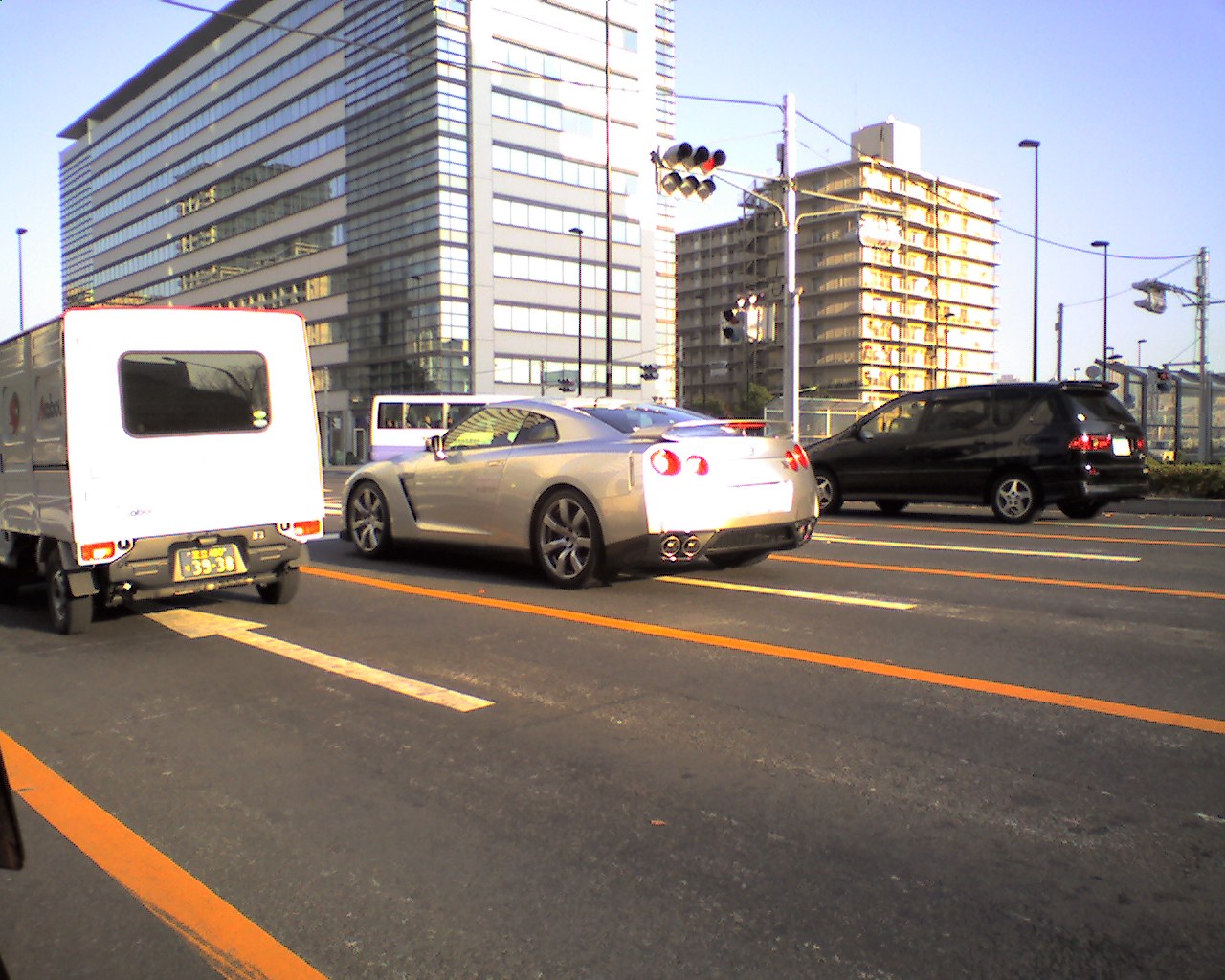 日産gtr発見 タクシーの車窓