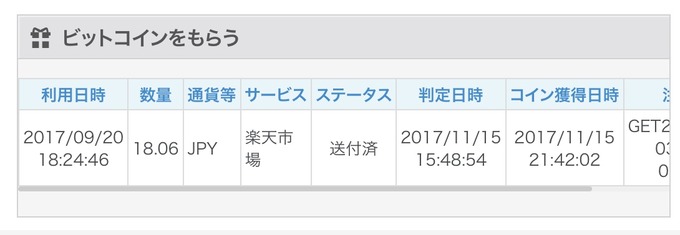 ビットコインをもらう