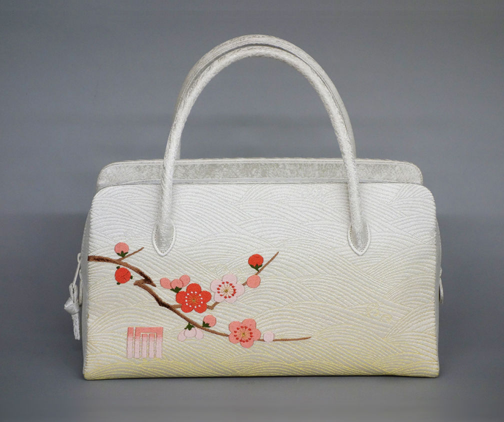 新品◇和想庵 正絹×本革 和装バッグ 刺繍 源氏香 トート 源氏香柄刺繍バッグ | 和装に似合うトートバッグ - 京都富小路の