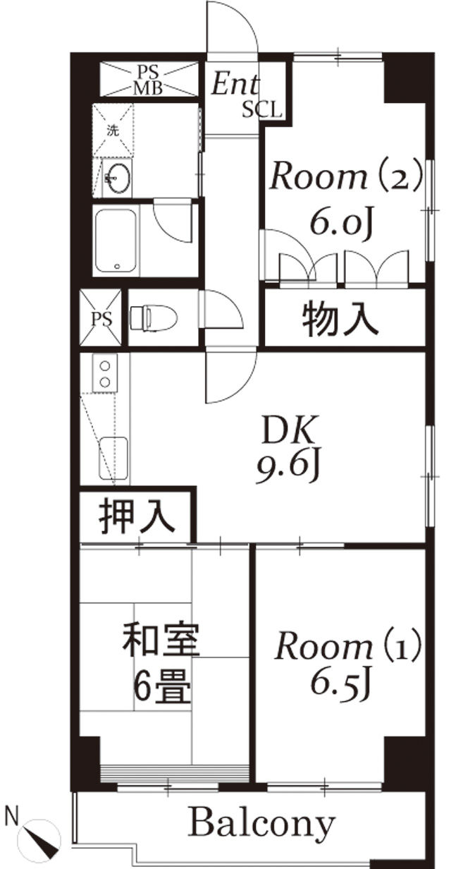【修】久米川日新ハイツ_1号室系統(2~7階)_B’タイプ