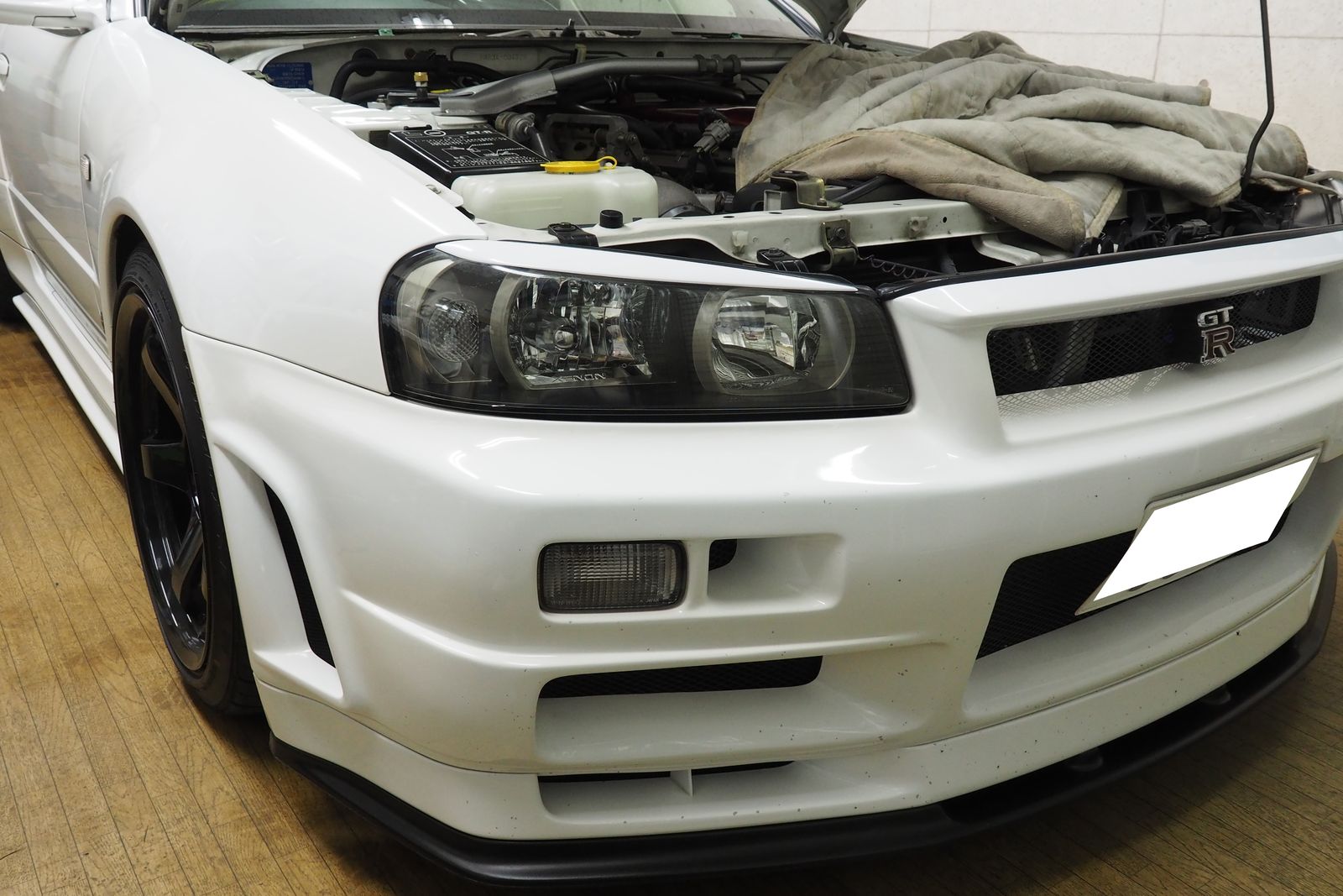 ニッサン 34gt R ヘッドライトプロテクションフィルム施工 デントリペアでヘコミ修理 トラストデント栃木宇都宮店 那須大田原店