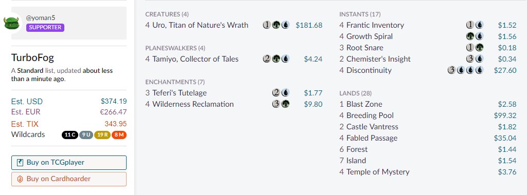 M21フルスポ公開 Yoman5さんによる新デッキ 平平mtg日記