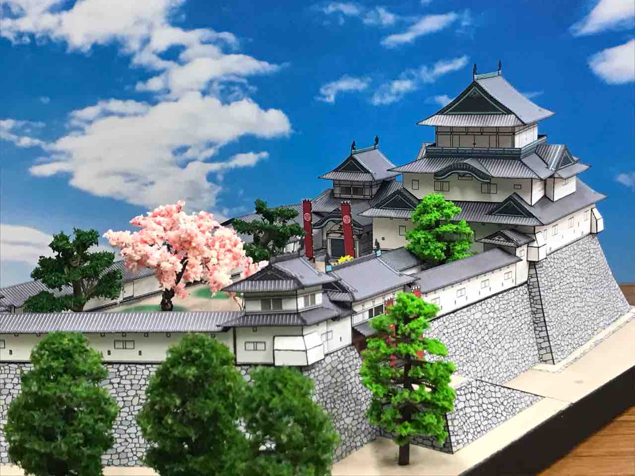 展示用ペーパークラフト和歌山城 自画自賛 ペパクラ開発日記