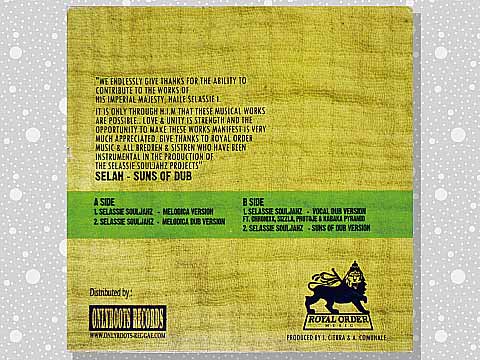 Addis Pablo / Selassie Souljahz レゲエ10インチ Addis Pablo & The Suns Of Dub「Present Selassie Souljahz In Dub