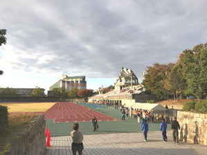 松任総合運動公園陸上競技場です