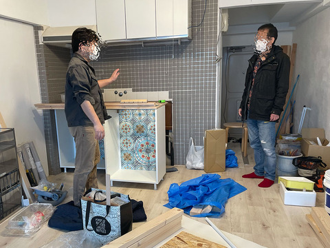 造作キッチン|天板切り出してIKEAのシンクをはめ込む【DIY】