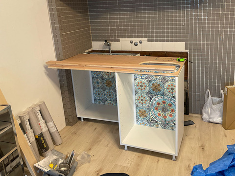 造作キッチン|天板切り出してIKEAのシンクをはめ込む【DIY】