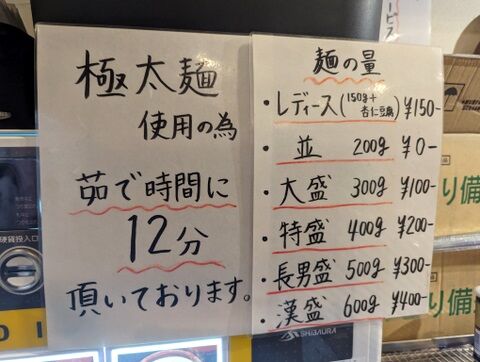 ほそのたかし 麺量