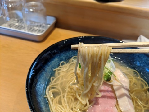 しじみ軒　しじみ塩そば　麺