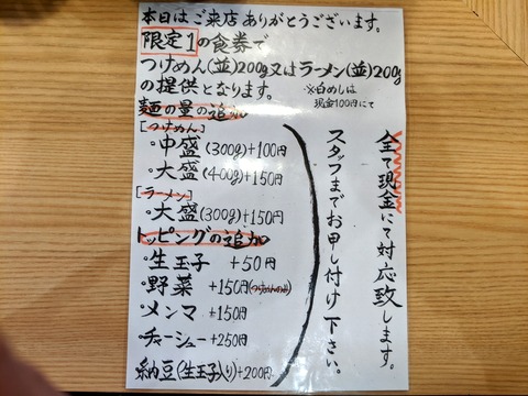逆流 トッピング類