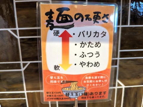 エキトンの店 麺の硬さ