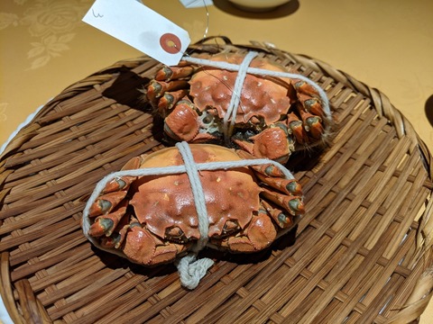新世界菜館 上海蟹茹で後