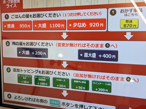 大盛軒 トッピング