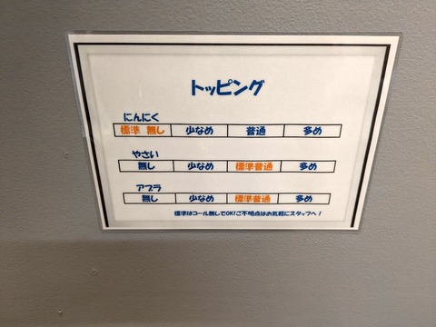マルキ　無料トッピング