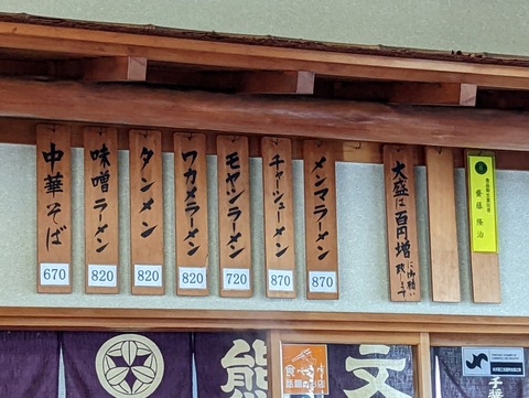 熊文 メニュー