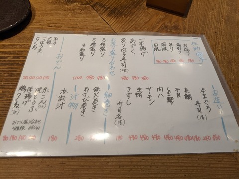 酒処　さつき　刺身メニュー