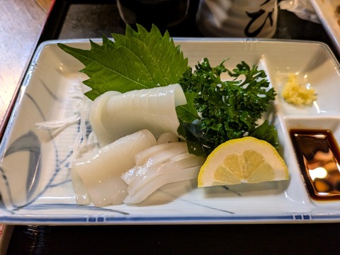 留味庵　いか刺し