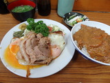 八千代　チャーシューエッグ定食 (1)