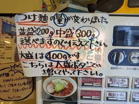 カッパハウス 麺量