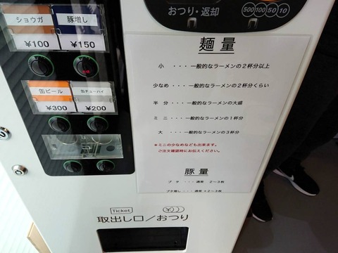 ラーメン二郎西台駅前店　麺量